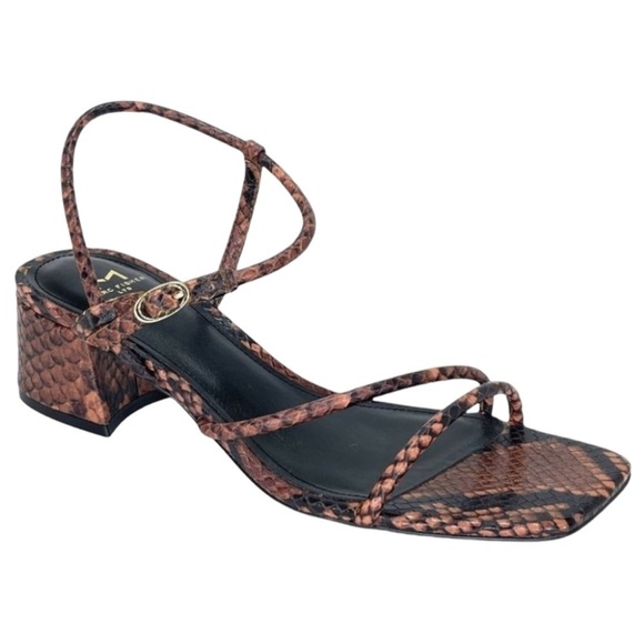 Marc Fisher Shoes - Marc Fisher LTD Womens Sandal 6M Jiny2 Brown Snake Print Block Heel